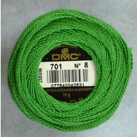 DMC Perle (Pearl) 8 Cotton #701 LIGHT GREEN 10g Ball 80m