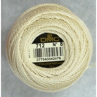 DMC Perle (Pearl) 8 Cotton #712 CREAM 10g Ball 80m