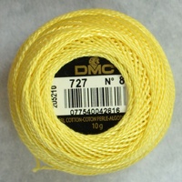 DMC Perle 8 Cotton #727 VERY LIGHT TOPAZ 10g Ball 80m