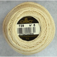 DMC Perle (Pearl) 8 Cotton #739 ULTRA VERY LIGHT TAN 10g Ball 80m