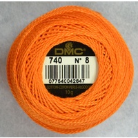 DMC Perle 8 Cotton #740 TANGERINE ORANGE 10g Ball 80m