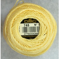 DMC Perle 8 Cotton #745 LIGHT PALE YELLOW 10g Ball 80m