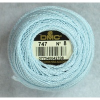 DMC Perle (Pearl) 8 Cotton #747 VERY LIGHT SKY BLUE 10g Ball 80m