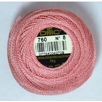 DMC Perle (Pearl) 8 Cotton #760 SALMON 10g Ball 80m