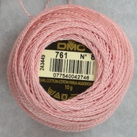 DMC Perle (Pearl) 8 Cotton #761 LIGHT SALMON 10g Ball 80m