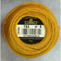 DMC Perle 8 Cotton #783 MEDIUM TOPAZ 10g Ball 80m