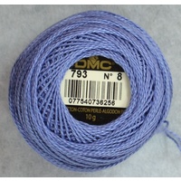 DMC Perle (Pearl) 8 Cotton #793 MEDIUM CORNFLOWER BLUE 10g Ball 80m