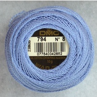 DMC Perle (Pearl) 8 Cotton #794 LIGHT CORNFLOWER BLUE 10g Ball 80m