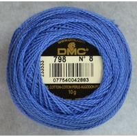 DMC Perle 8 Cotton #798 DARK DELFT BLUE 10g Ball 80m
