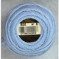 DMC Perle (Pearl) 8 Cotton #800 DELFT BLUE 10g Ball 80m