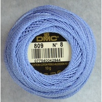 DMC Perle (Pearl) 8 Cotton #809 DELFT BLUE 10g Ball 80m