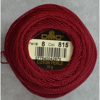 DMC Perle 8 Cotton #815 MEDIUM GARNET 10g Ball 80m