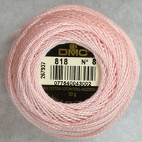 DMC Perle (Pearl) 8 Cotton #818 BABY PINK 10g Ball 80m