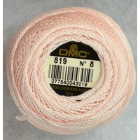 DMC Perle (Pearl) 8 Cotton #819 LIGHT BABY PINK 10g Ball 80m