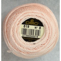 DMC Perle 8 Cotton #819 LIGHT BABY PINK 10g Ball 80m