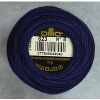 DMC Perle (Pearl) 8 Cotton #823 DARK NAVY BLUE 10g Ball 80m