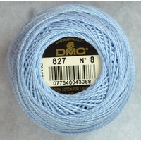 DMC Perle 8 Cotton #827 VERY LIGHT BLUE 10g Ball 80m