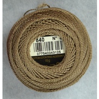 DMC Perle (Pearl) 8 Cotton #840 MEDIUM BEIGE BROWN 10g Ball 80m