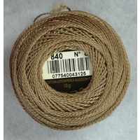 DMC Perle 8 Cotton #840 MEDIUM BEIGE BROWN 10g Ball 80m