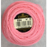 DMC Perle (Pearl) 8 Cotton #894 VERY LIGHT CARNATION 10g Ball 80m
