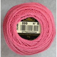 DMC Perle (Pearl) 8 Cotton #899 MEDIUM ROSE 10g Ball 80m