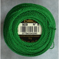 DMC Perle (Pearl) 8 Cotton #909 VERY DARK EMERALD GREEN 10g Ball 80m