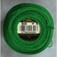DMC Perle 8 Cotton #909 VERY DARK EMERALD GREEN 10g Ball 80m