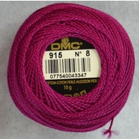 DMC Perle (Pearl) 8 Cotton #915 DARK PLUM 10g Ball 80m