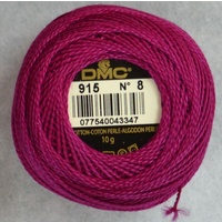 DMC Perle 8 Cotton #915 DARK PLUM 10g Ball 80m