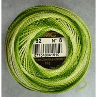 DMC Perle (Pearl) 8 Cotton #92 VARIEGATED AVOCADO 10g Ball 80m