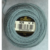 DMC Perle 8 Cotton #926 MEDIUM GREY GREEN 10g Ball 80m