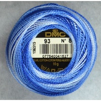 DMC Perle 8 Cotton #93 VARIEGATED ROYAL BLUE 10g Ball 80m