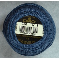DMC Perle (Pearl) 8 Cotton #930 DARK ANTIQUE BLUE 10g Ball 80m