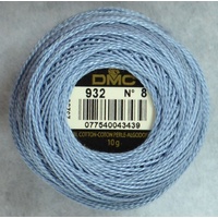 DMC Perle (Pearl) 8 Cotton #932 LIGHT ANTIQUE BLUE 10g Ball 80m