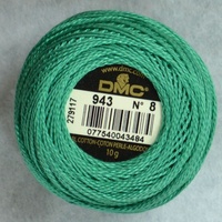 DMC Perle (Pearl) 8 Cotton #943 MEDIUM AQUAMARINE 10g Ball 80m