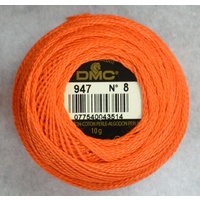 DMC Perle (Pearl) 8 Cotton #947 BURNT ORANGE 10g Ball 80m