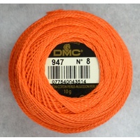DMC Perle 8 Cotton #947 BURNT ORANGE 10g Ball 80m