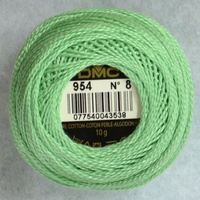 DMC Perle 8 Cotton #954 NILE GREEN 10g Ball 80m