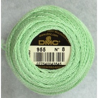 DMC Perle 8 Cotton #955 LIGHT NILE GREEN 10g Ball 80m