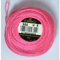 DMC Perle (Pearl) 8 Cotton #956 GERANIUM 10g Ball 80m