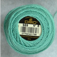 DMC Perle (Pearl) 8 Cotton #959 MEDIUM SEAGREEN 10g Ball 80m