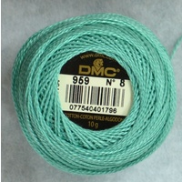 DMC Perle 8 Cotton #959 MEDIUM SEAGREEN 10g Ball 80m