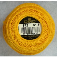 DMC Perle (Pearl) 8 Cotton #972 DEEP CANARY YELLOW 10g Ball 80m