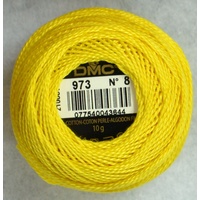 DMC Perle (Pearl) 8 Cotton #973 BRIGHT CANARY YELLOW 10g Ball 80m