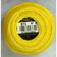 DMC Perle 8 Cotton #973 BRIGHT CANARY YELLOW 10g Ball 80m
