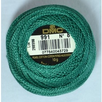 DMC Perle (Pearl) 8 Cotton #991 DARK AQUAMARINE 10g Ball 80m