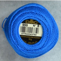 DMC Perle (Pearl) 8 Cotton #995 DARK ELECTRIC BLUE 10g Ball 80m