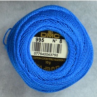 DMC Perle 8 Cotton #995 DARK ELECTRIC BLUE 10g Ball 80m