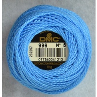 DMC Perle 8 Cotton #996 MEDIUM ELECTRIC BLUE 10g Ball 80m