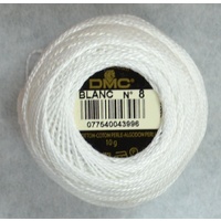 DMC Perle 8 Cotton #BLANC WHITE 10g Ball 80m